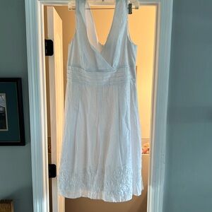 NWT Women’s Lg Annected apparel white cotton light weightdress stitched details